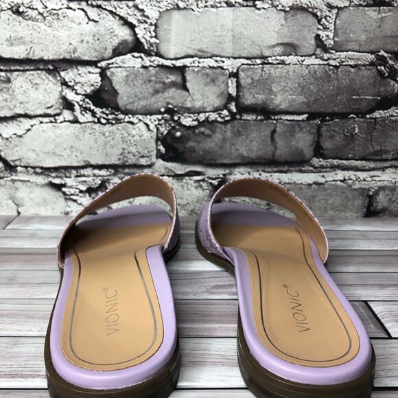 Vionic Demi Purple Leather Snake Embossed Orthopedic Sandals Women Sz 10M US/42 - Picture 10 of 16